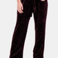 NY Collection Women's Velvet Ruched Sleeve Jumpsuit Red Size Petite Small