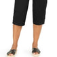 Karen Scott Women's Button Trim Cropped Pants Black Size 12