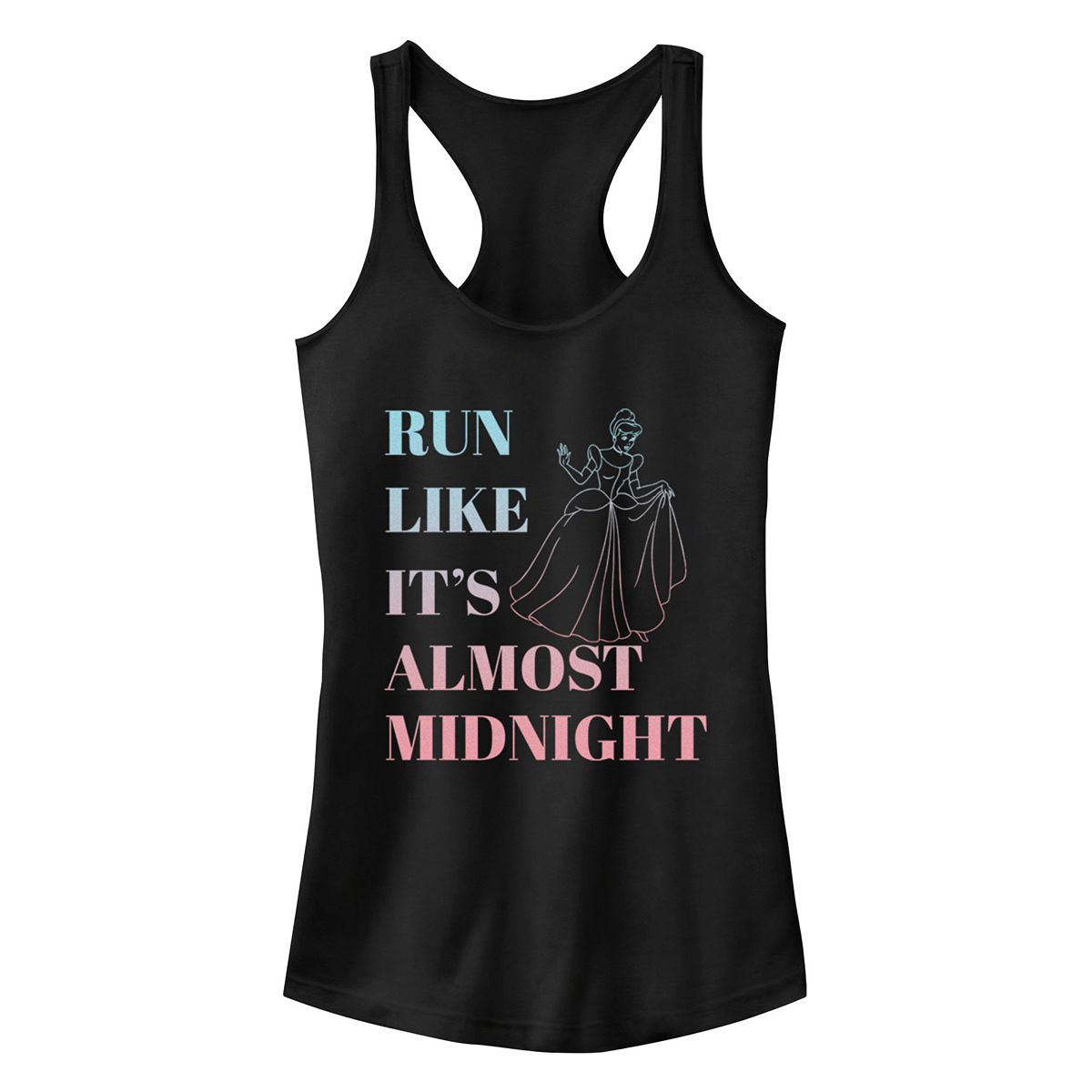Fifth Sun Juniors' Disney's Cinderella Graphic Tank Girl's Black Size 2XL