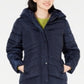 Madden Girl Women's Pocketed Puffer Coat Blue Size Medium