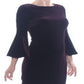 Calvin Klein Women's Bell Sleeve Velvet Dress Purple Size 4