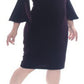Calvin Klein Women's Bell Sleeve Velvet Dress Purple Size 4