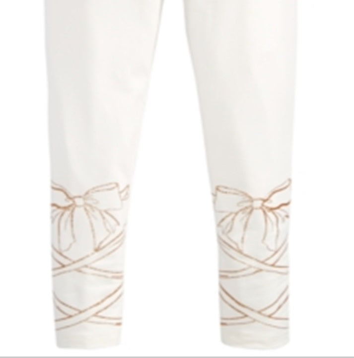 Epic Threads Toddler Girl's Ballerina Bow Leggings White Size 4T