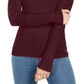 Maison Jules Women's Ribbed Mock Neck Top Red Size Large