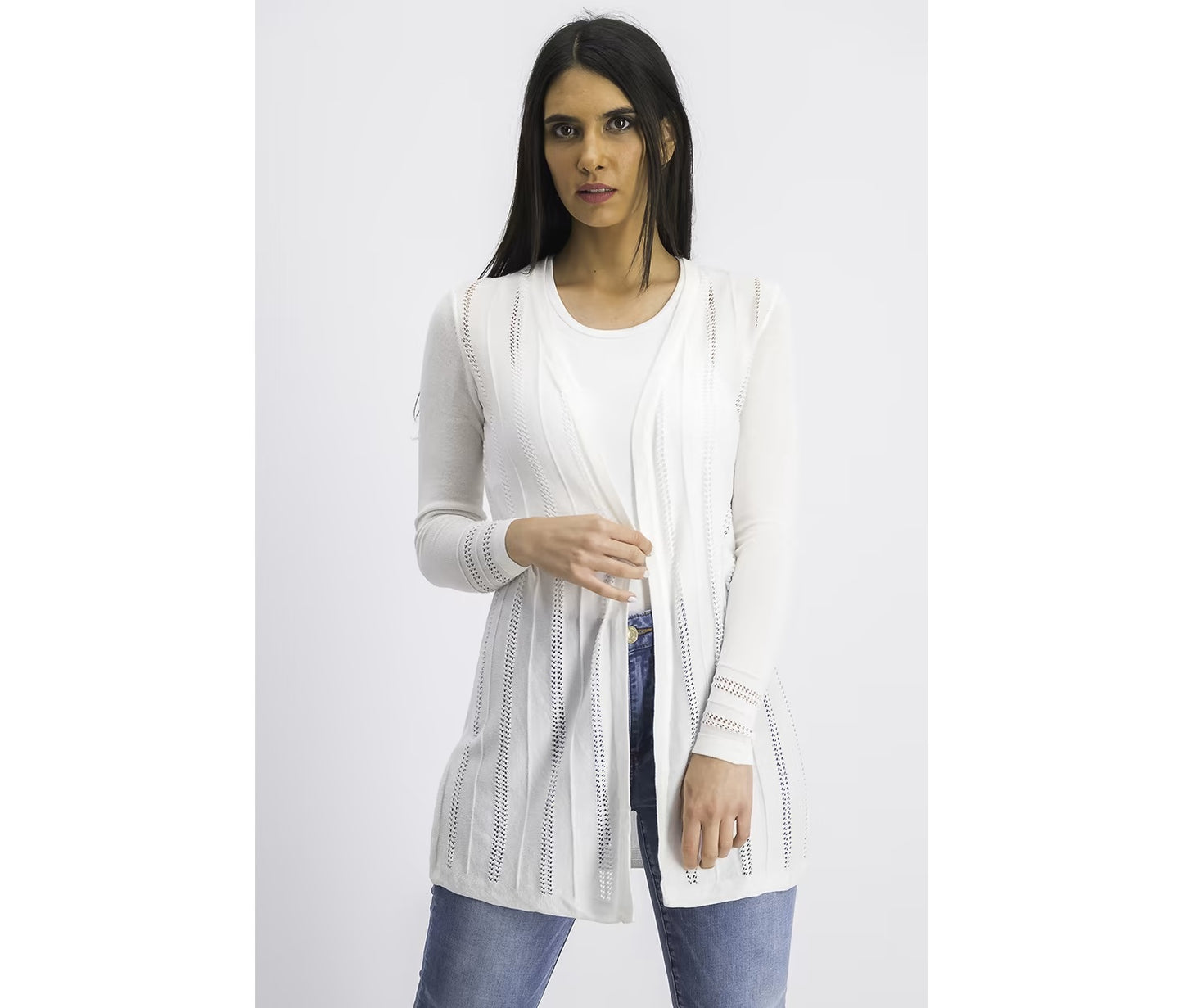 Charter Club Women's Pointelle Duster Cardigan Cloud White Size Petite Large