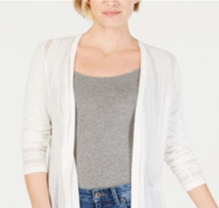 Charter Club Women's Pointelle Duster Cardigan White Size -Petite XL
