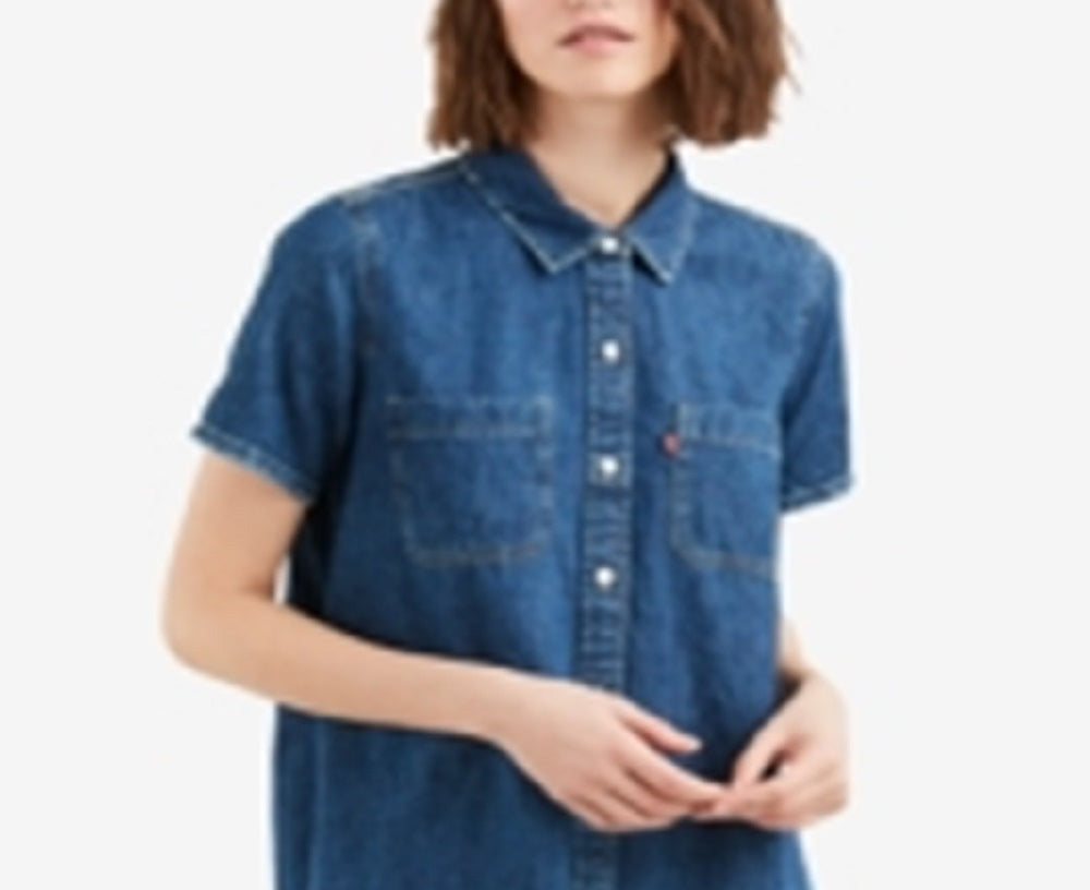 Levi's Women's Denim Shirtdress Blue Size Small