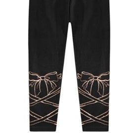 Epic Threads Toddler Girl's Glitter Bow Leggings Black Size 3T