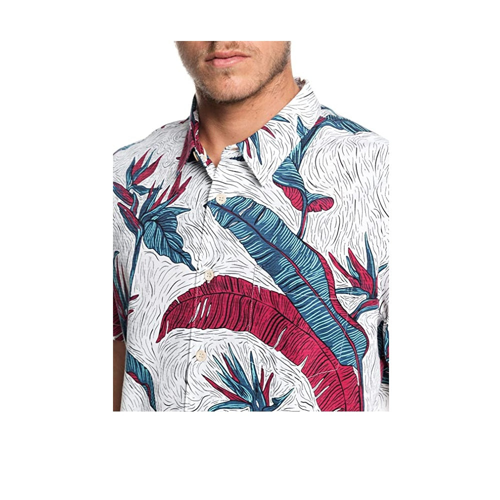 Quiksilver Waterman Under Warm Rain Short Sleeve Shirt White Size XXL