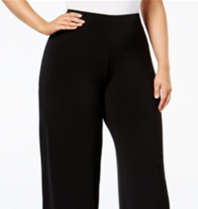 Alfani Women's Plus Knit Wide Leg Pants Black Size 1X