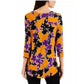 JM Collection Women's Floral-Print 34-Sleeve Jacqua Golden Poppy Cb Size M