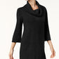 Karen Scott Women's Long Sleeve Cowl Neck Tunic Top  Black Size XS