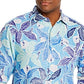 Tommy Bahama Men's Lassi Leaves Linen Regular Fit Shirt Blue Size L