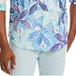 Tommy Bahama Men's Lassi Leaves Linen Regular Fit Shirt Blue Size L
