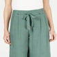 JM Collection Women's Tie Front Textured Capri Pants Green Size Large