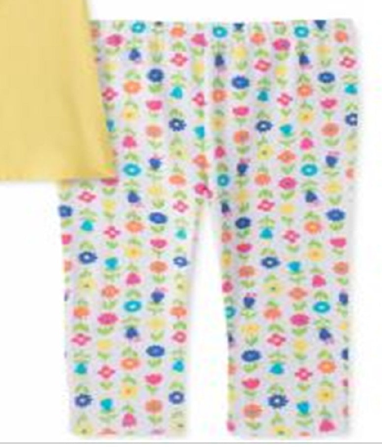 Kids Headquarters Little Girl's 2 Pc Flower Surprise Tunic & Leggings Set Yellow Size 5