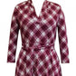 Charter Club Women's Plaid V Neck Dress Red Size Medium