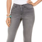 Style & Co Women's Bling Pocket Tummy Control Jeans Grey Size 14 Petite