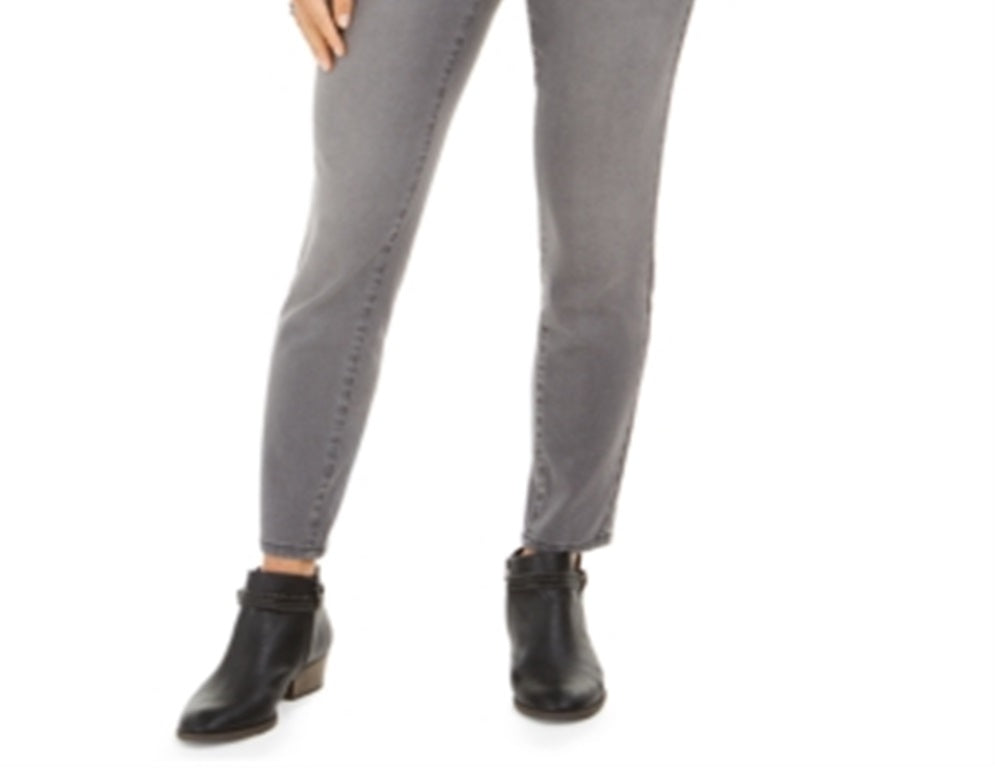 Style & Co Women's Bling Pocket Tummy Control Jeans Grey Size 14 Petite