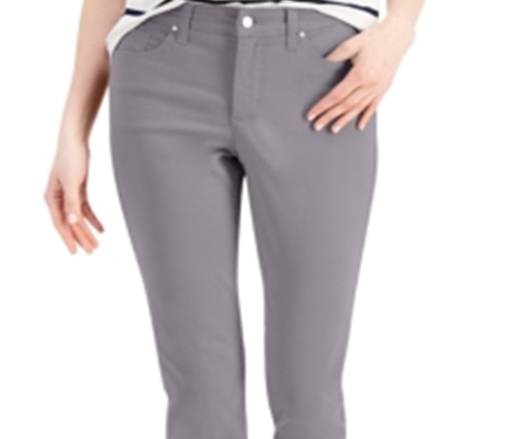 Charter Club Women's Bristol Tummy Control Skinny Jeans Gray Size 10
