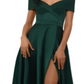 XSCAPE Women's Off the Shoulder Evening Dress Green Size 4