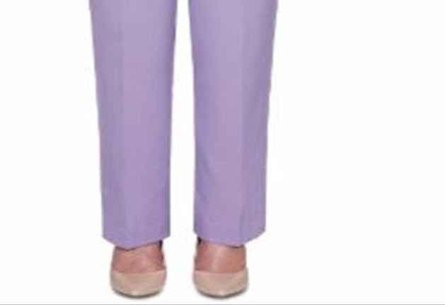 Alfred Dunner Women's Loire Valley Proportioned Pants Cotton Purple Size 10 Petite