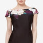 SL Fashions Women's Floral Scuba Dress Black Size 10
