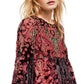 Free People Women's Long Sleeve Above the Knee Empire Waist Dress Red Size Medium