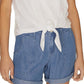 Sanctuary Women's Lou Tie Front Short Sleeve T-Shirt White Size Small