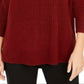 Style & Co Women's Ribbed Turtleneck Sweater Red Size Petite L