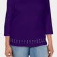 Karen Scott Women's Scoop Neck Studded Top Blue Size XXL