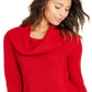 Style & Co Women's Cowlneck Tunic Sweater Red Size Petite S