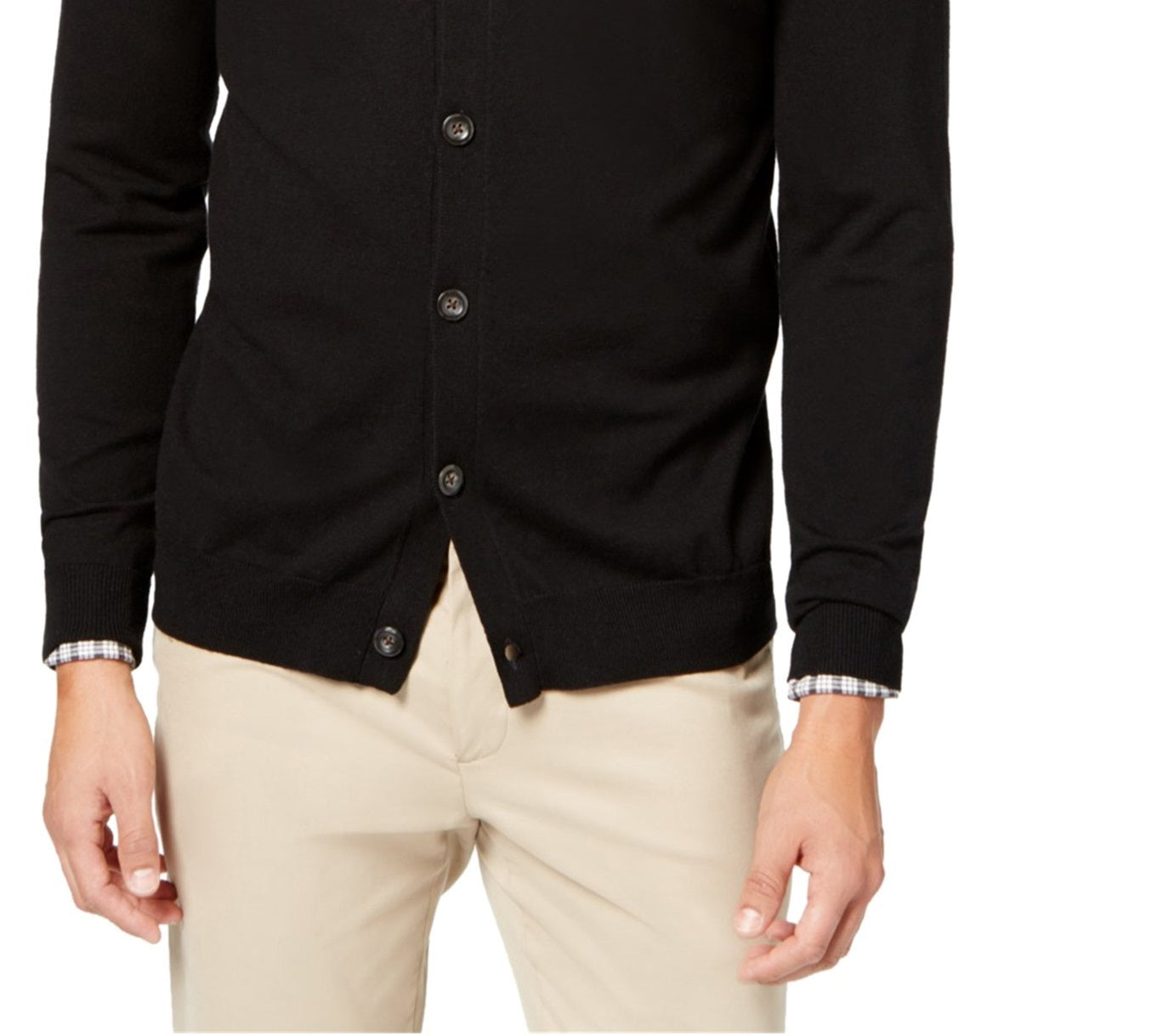 Club Room Men's Knit V Neck Cardigan Black Size XXX-Large