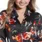 Guess Women's Collared Long Sleeves Cherlynn Button Down Top Gray Size Medium