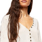 Free People Women's Morgan Henley Top White Size Small
