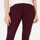 Style & Co Women's Solid Skinny Leggings Red Size 2 Petite