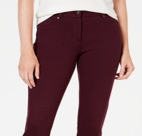 Style & Co Women's Solid Skinny Leggings Red Size 2 Petite