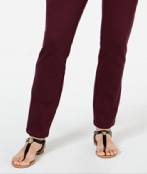 Style & Co Women's Solid Skinny Leggings Red Size 2 Petite
