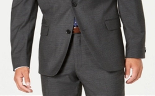 Alfani Men's Suit Jacket Slim Fit Plaid Stretch Performance Gray Size 40