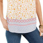 Style & Co Women's Smocked Split Neck Top Yellow Size Medium