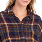 Free People Women's Hidden Valley Button Down Shirt Long Sleeve Blue Size X-Small