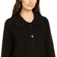 JM Collection Women's Two Button Textured Topper Black Size Petite S/M