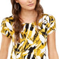 Alfani Women's Printed T-Shirt Yellow Size Medium