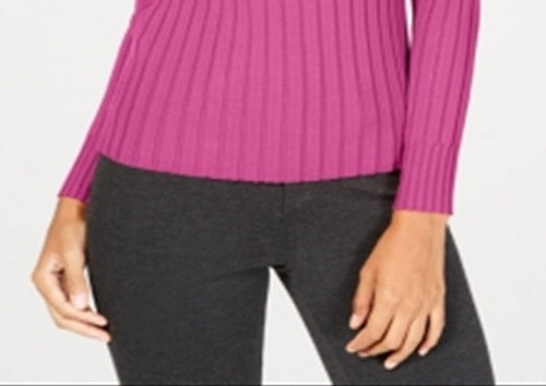 INC International Concepts Women's Shoulder Zip Pullover Sweater Pink Size X-Small