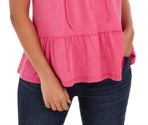 Style & Co Women's  Cotton Sleeveless Peasant Top Pink Size X-Small