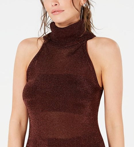 Guess Women's Lurex Halter Top Red Size Medium