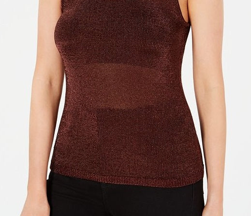 Guess Women's Lurex Halter Top Red Size Medium