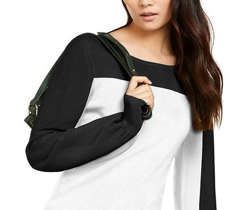 INC International Concepts Women's Colorblocked Sweater Black Size Large