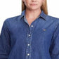 Ralph Lauren Women's Collared Denim Shirt Blue Size Small