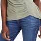 INC International Concepts Women's Earth Ruched Top Green Size X-Large